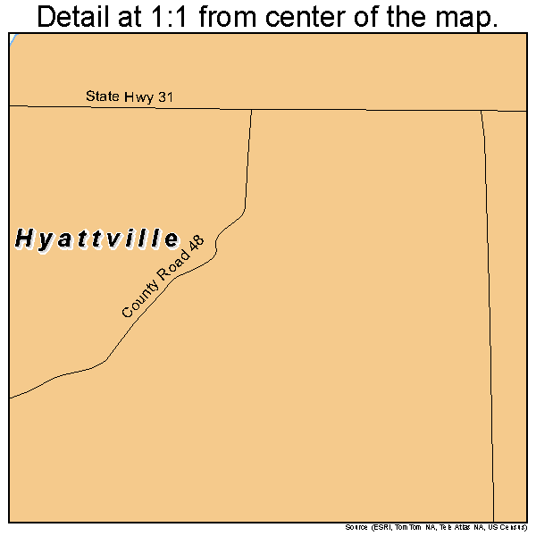 Hyattville, Wyoming road map detail