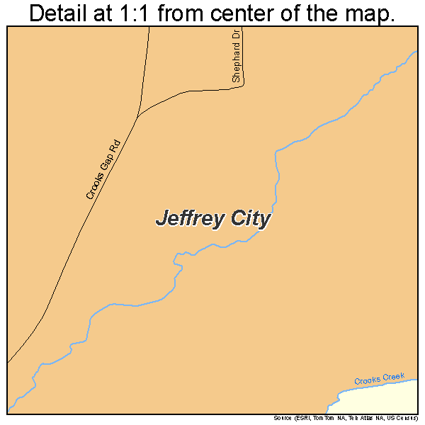 Jeffrey City, Wyoming road map detail