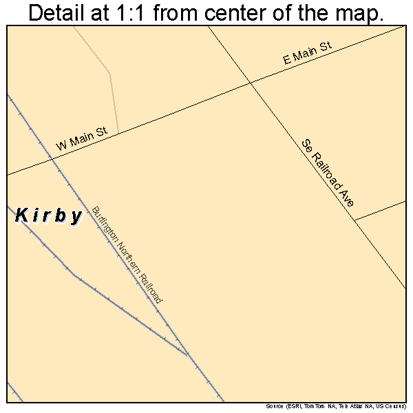 Kirby, Wyoming road map detail