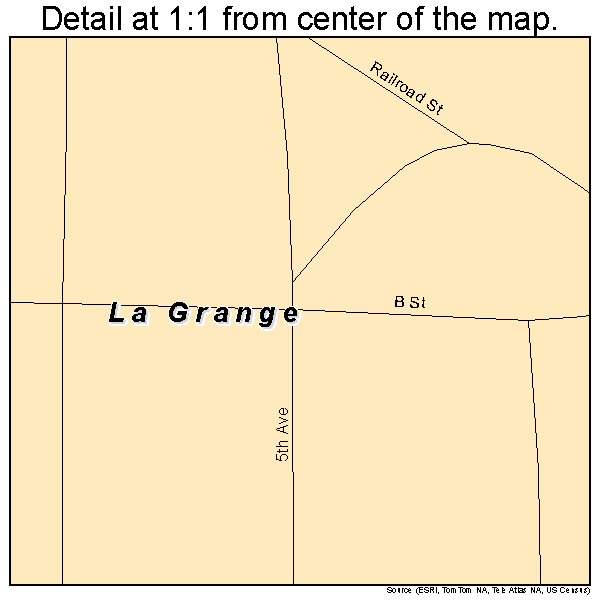 La Grange, Wyoming road map detail