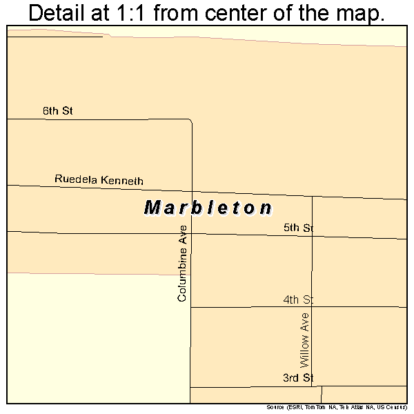 Marbleton, Wyoming road map detail