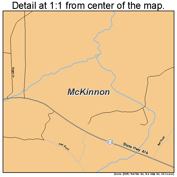 McKinnon, Wyoming road map detail