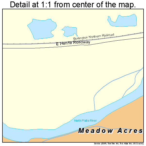 Meadow Acres, Wyoming road map detail