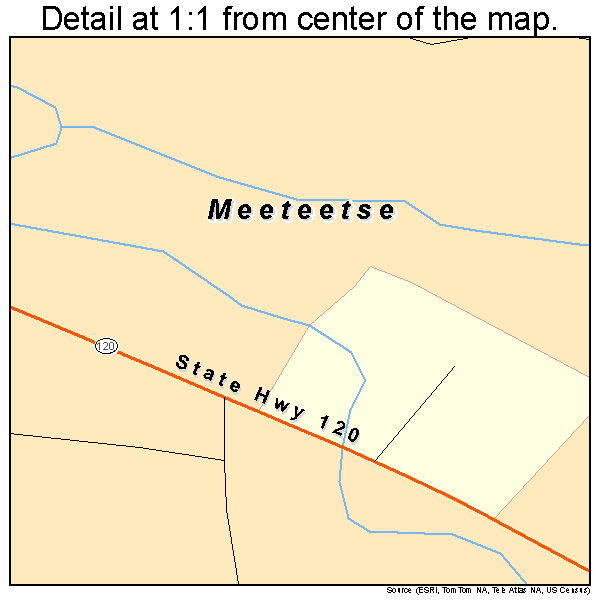 Meeteetse, Wyoming road map detail