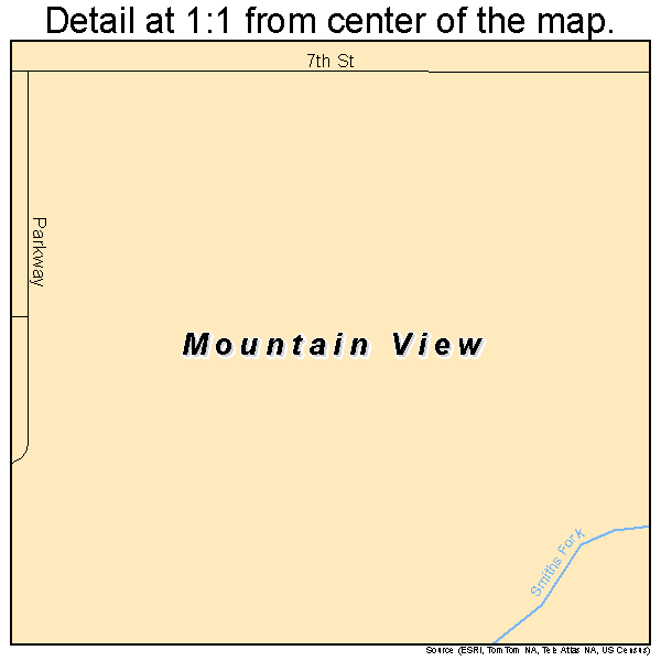 Mountain View, Wyoming road map detail