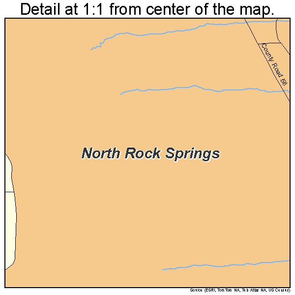 North Rock Springs, Wyoming road map detail