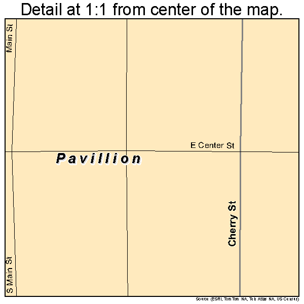 Pavillion, Wyoming road map detail