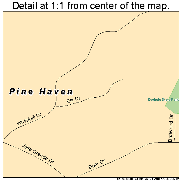 Pine Haven, Wyoming road map detail