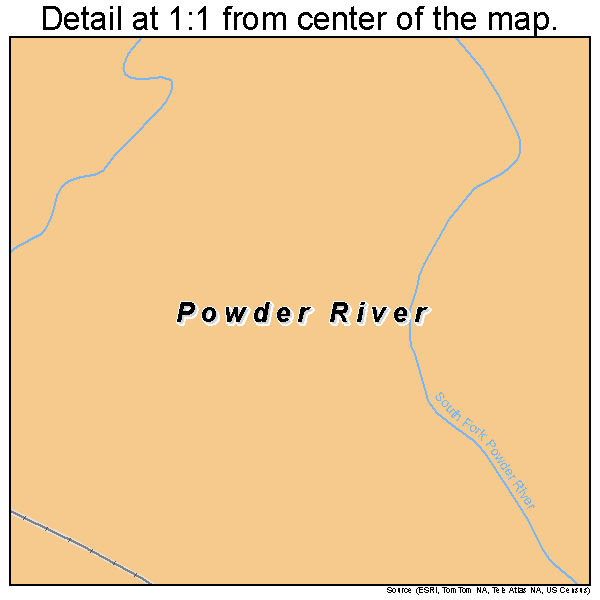 Powder River, Wyoming road map detail