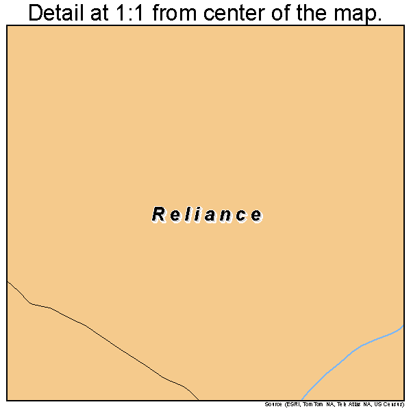 Reliance, Wyoming road map detail