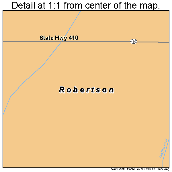 Robertson, Wyoming road map detail