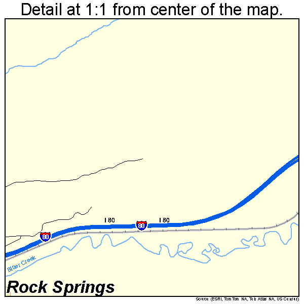 Rock Springs, Wyoming road map detail