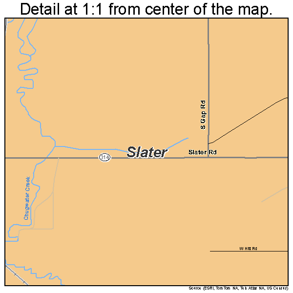 Slater, Wyoming road map detail