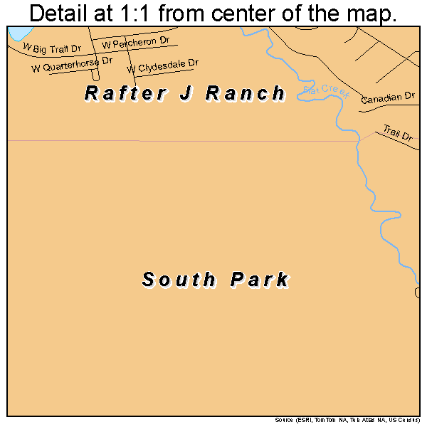 South Park, Wyoming road map detail