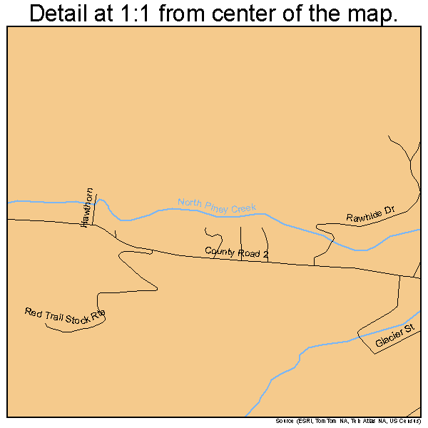 Story, Wyoming road map detail