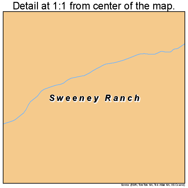 Sweeney Ranch, Wyoming road map detail