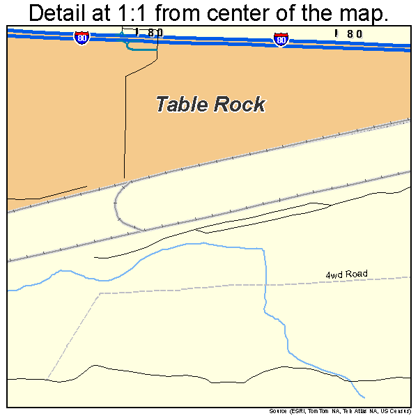 Table Rock, Wyoming road map detail