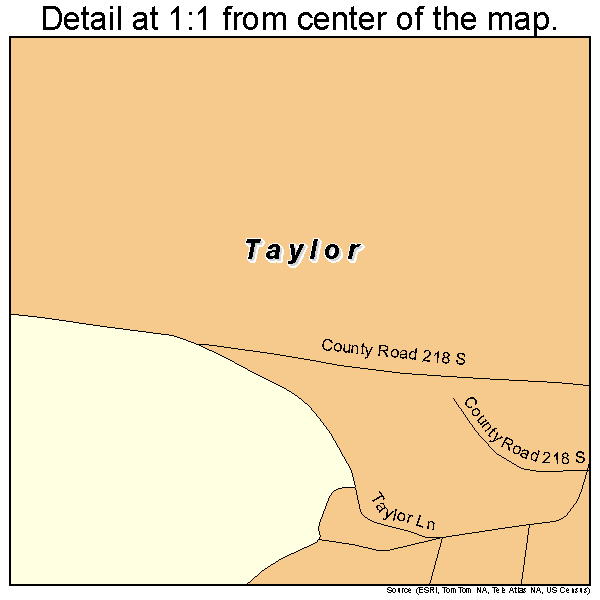 Taylor, Wyoming road map detail