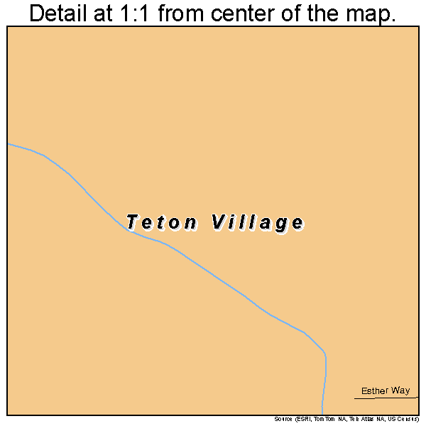 Teton Village, Wyoming road map detail