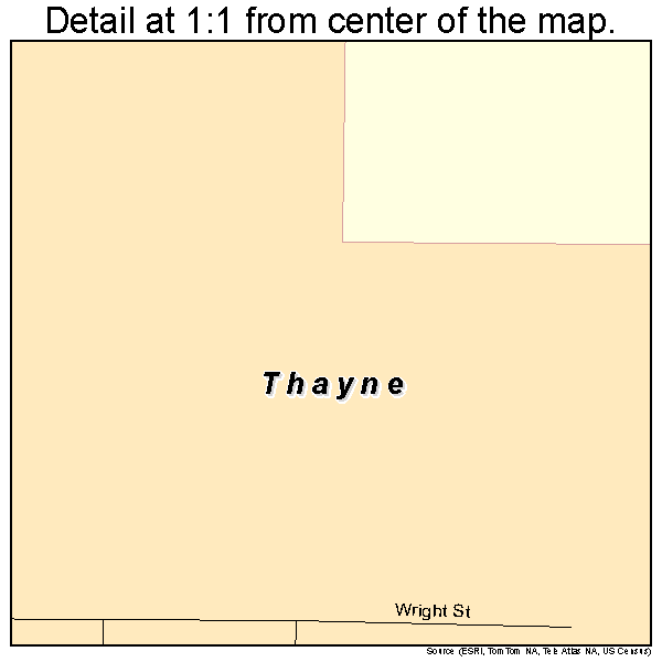 Thayne, Wyoming road map detail