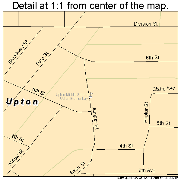 Upton, Wyoming road map detail