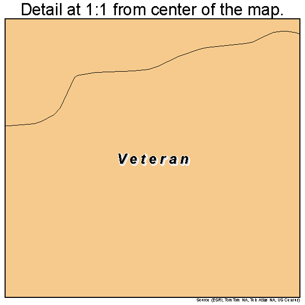 Veteran, Wyoming road map detail