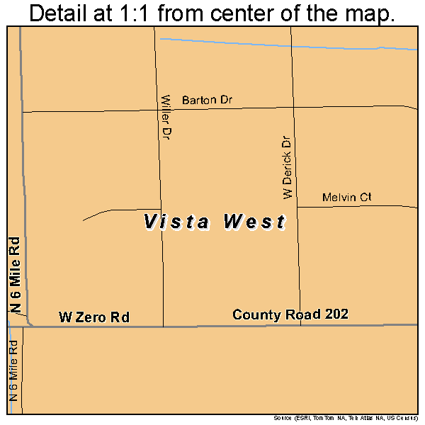 Vista West, Wyoming road map detail