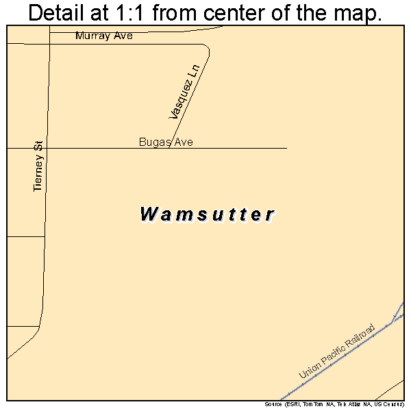 Wamsutter, Wyoming road map detail