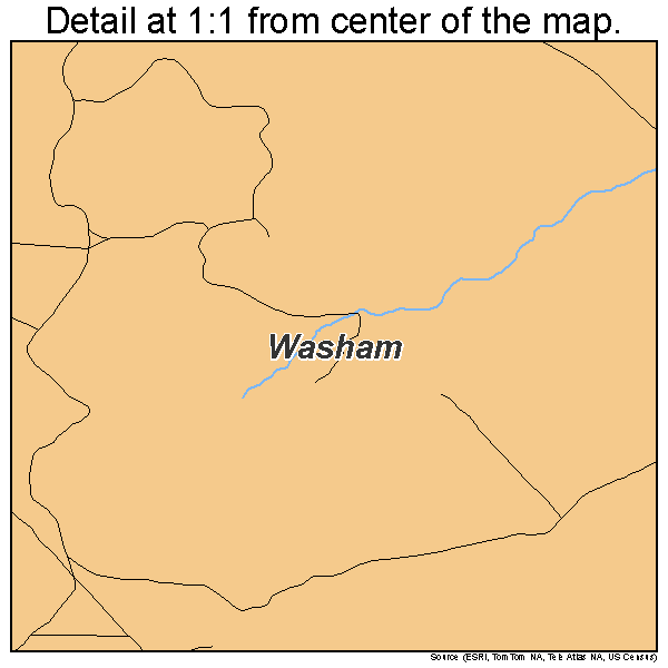 Washam, Wyoming road map detail