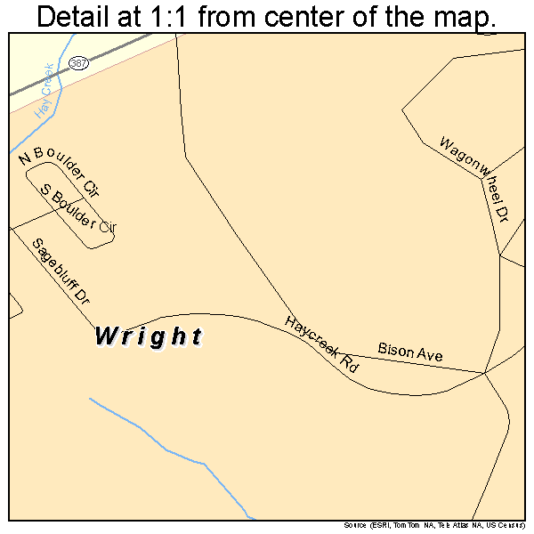 Wright, Wyoming road map detail
