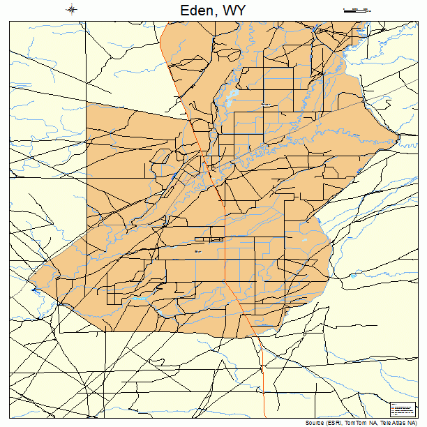 Eden, WY street map