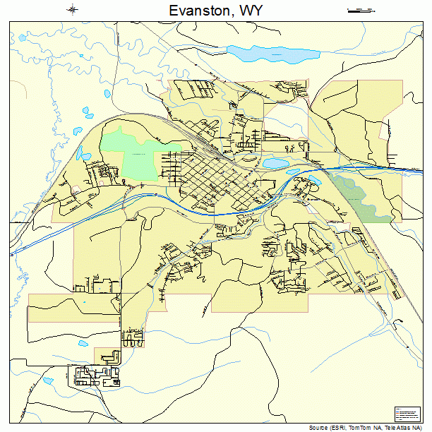 Evanston, WY street map