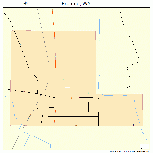 Frannie, WY street map