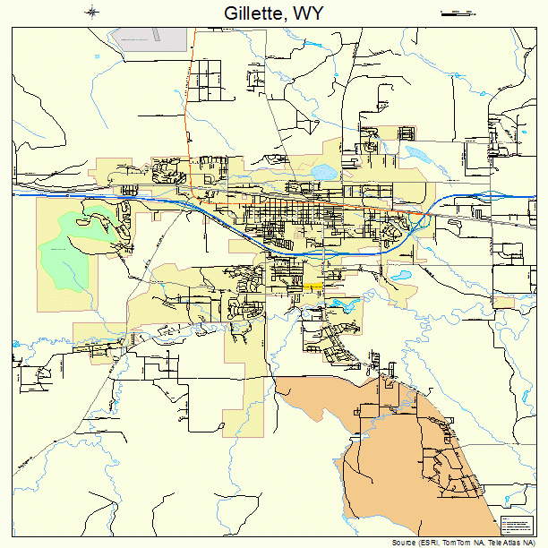 Gillette, WY street map