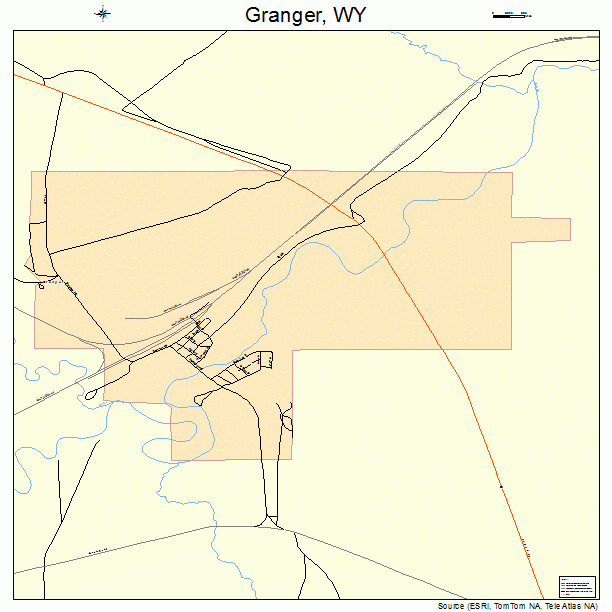 Granger, WY street map
