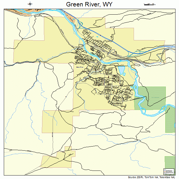 Green River, WY street map