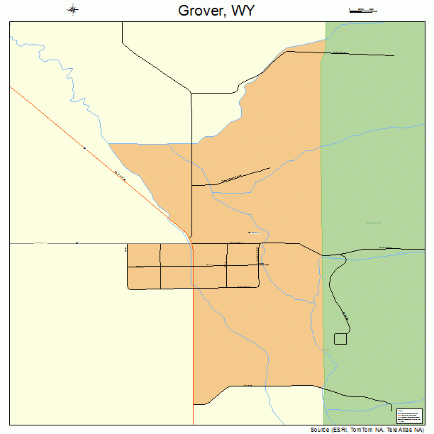 Grover, WY street map