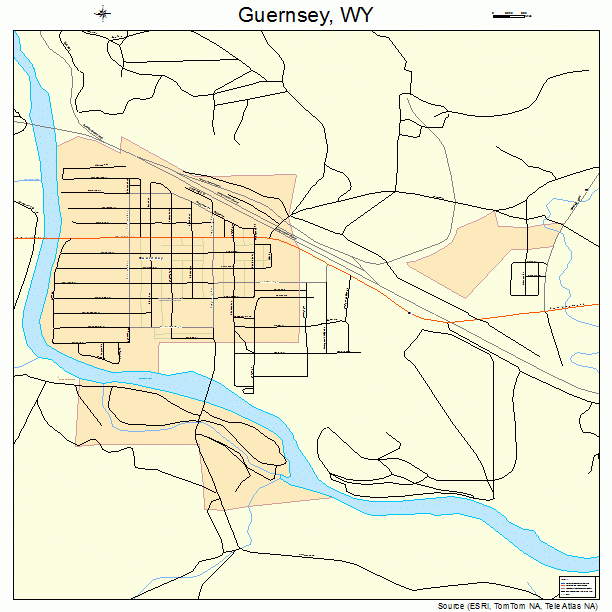 Guernsey, WY street map