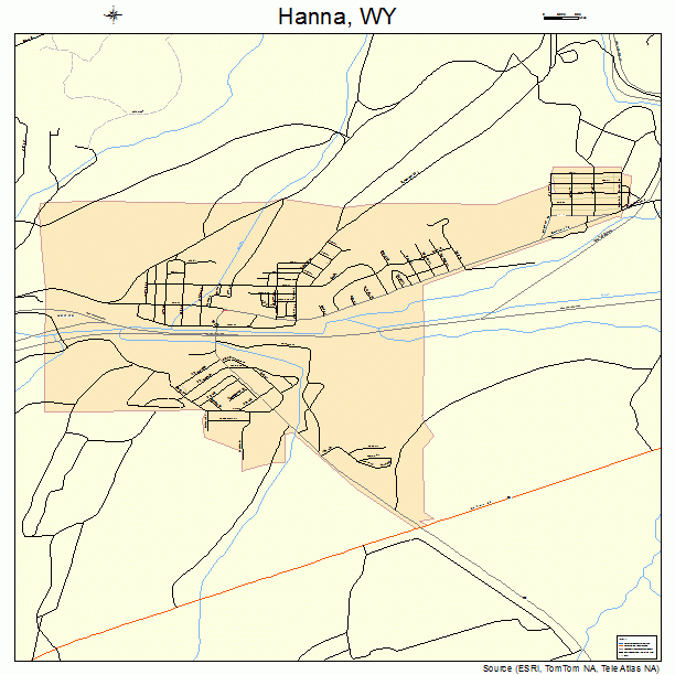 Hanna, WY street map