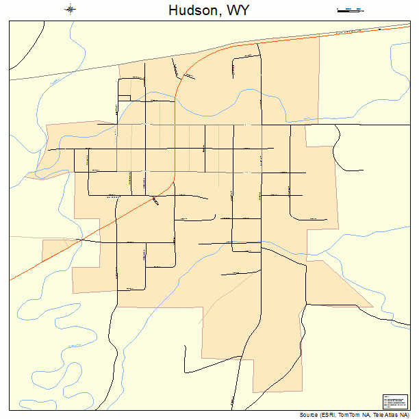 Hudson, WY street map
