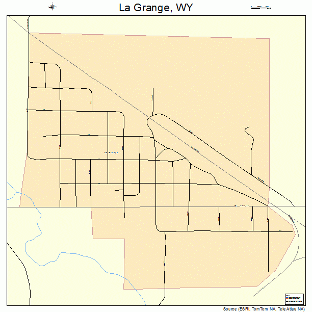 La Grange, WY street map
