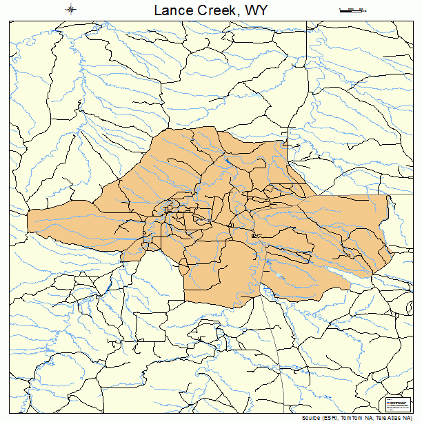 Lance Creek, WY street map