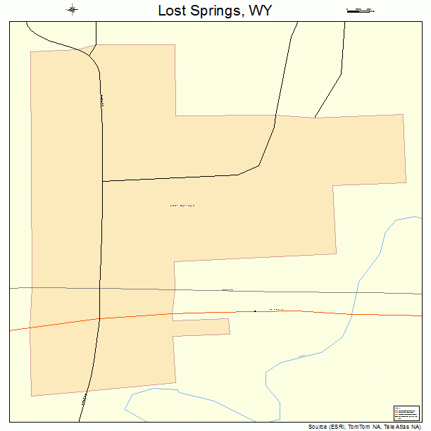 Lost Springs, WY street map
