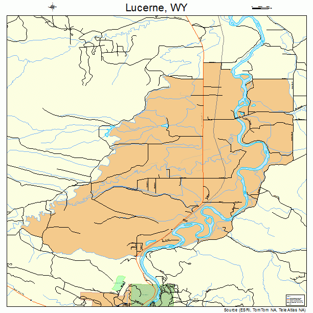 Lucerne, WY street map