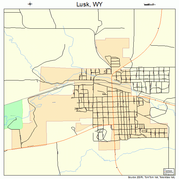 Lusk, WY street map