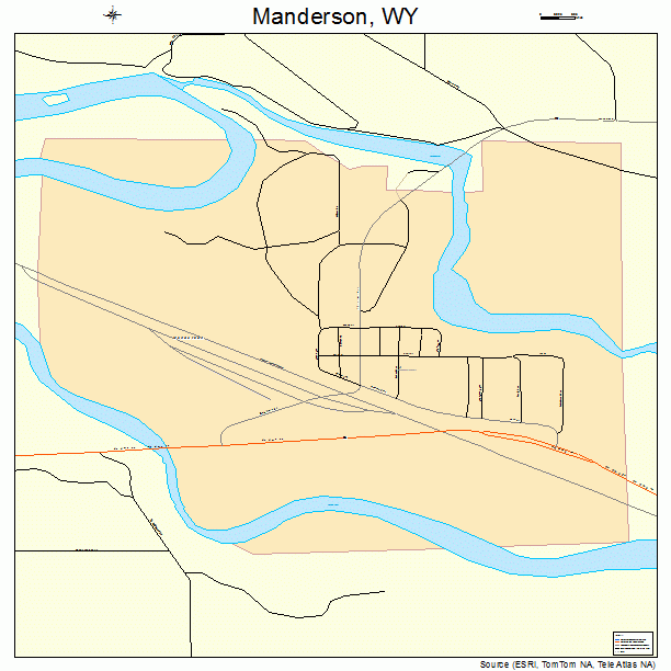 Manderson, WY street map