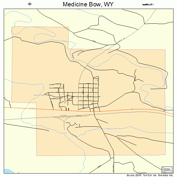 Medicine Bow, WY street map