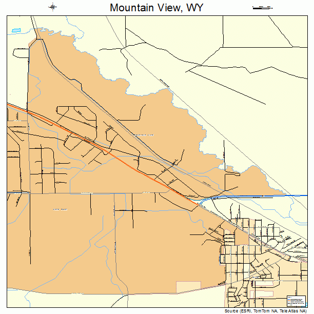 Mountain View, WY street map
