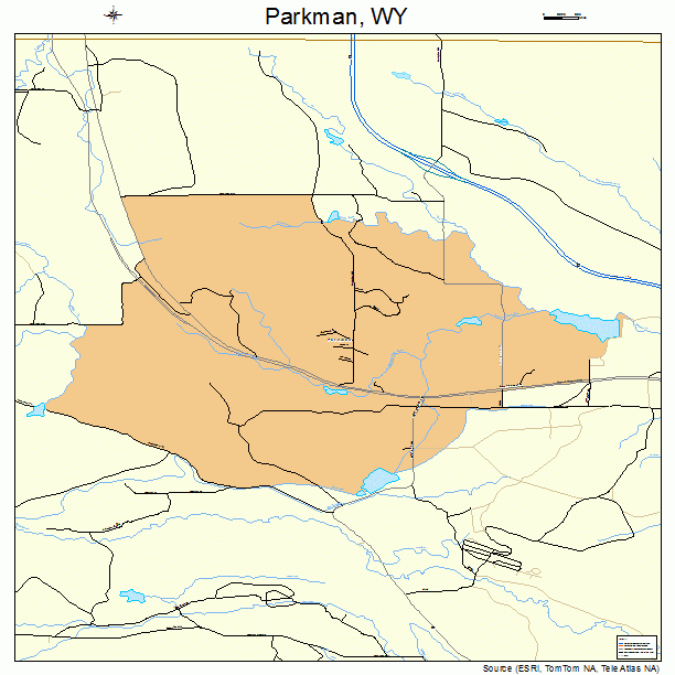 Parkman, WY street map