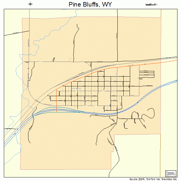Pine Bluffs, WY street map